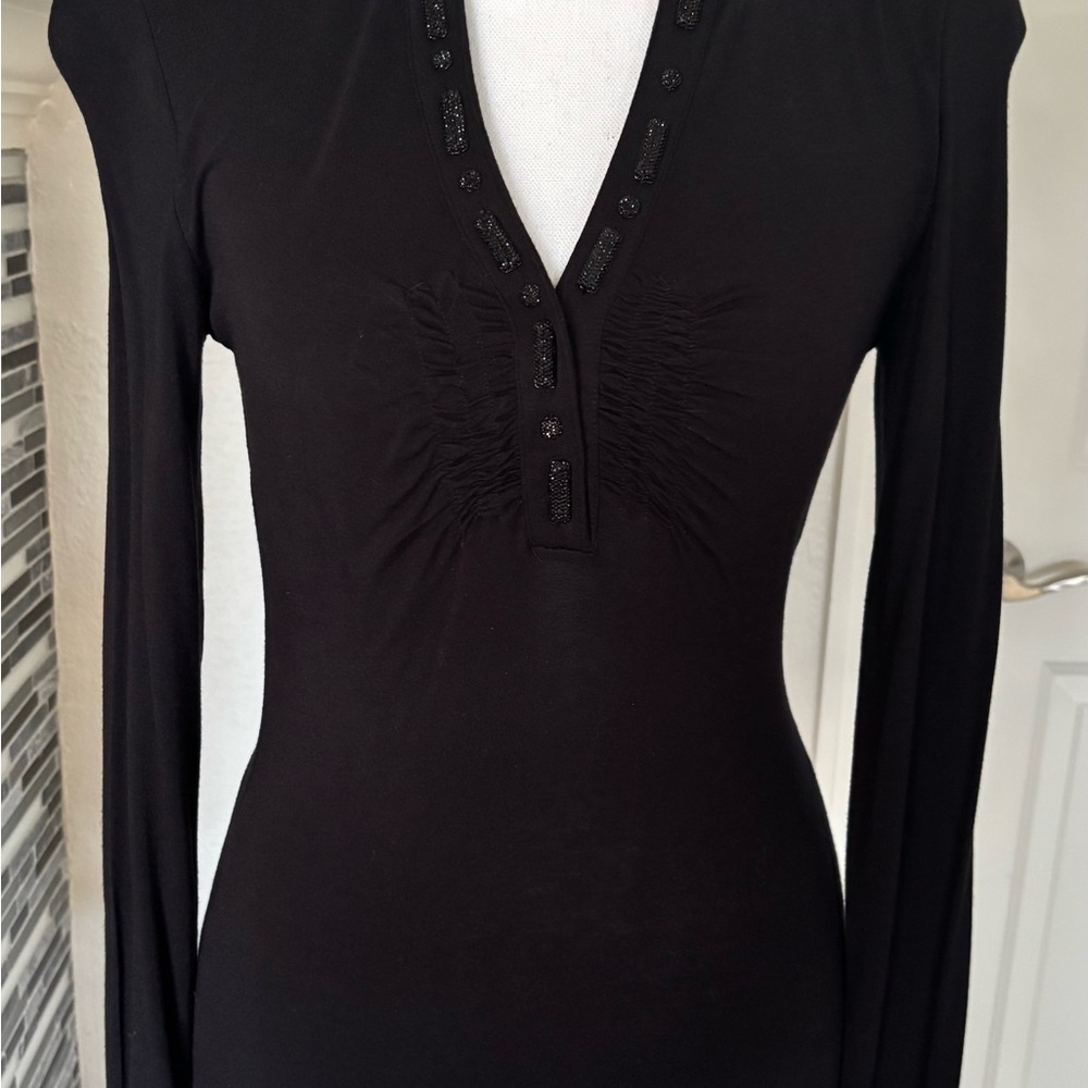 Motivi Black Embellished Collar Top
